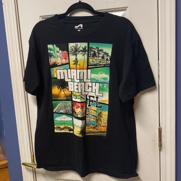 Surf Style Mens L Miami Beach Shirt style print - Picture 2 of 7